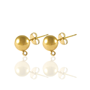 Orecchini in acciaio inossidabile con anellino 4mm oro