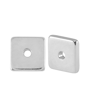 Perline di metallo DQ disco cuadrato 7mm argento antico (privo di nichel)
