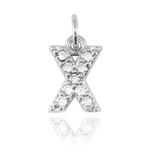 Metallo TQ in ottone ciondolo lettera X argento