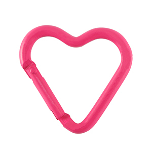 Componenti colorati anello bris&eacute; portachiavi cuore rosa neon