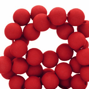 Perline in acrilico 6 mm rosso cremisi