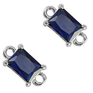 Distanziatori di vetro Crystal Glass rettangolo blu reale-argento