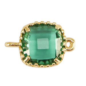 Distanziatori di vetro Crystal Glass quadrato verde smeraldo-oro