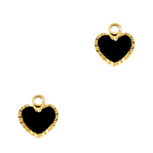 Ciondoli in acciaio inossidabile cuore oro-nero