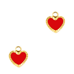 Ciondoli in acciaio inossidabile cuore oro-rosso bianco