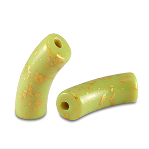 Perline in acrilico tubo lucida verde lime-oro