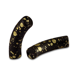 Perline in acrilico tubo opaca nero-oro