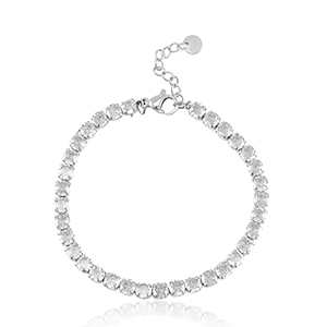 Bracciali in acciaio inossidabile argento-cristallo