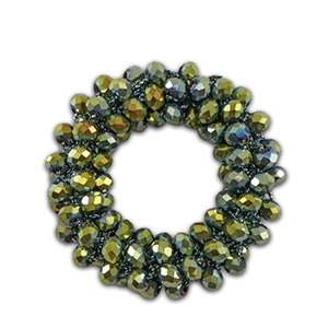 Ciondoli sfaccettati 32mm verde olivastro