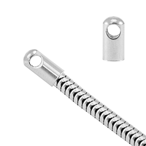 Componenti in acciaio inossidabile terminale per catena serpente &Oslash;3.4mm argento