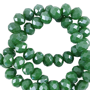 Perline sfaccettate 6x4mm rondella verde Nilo-effetto perlato