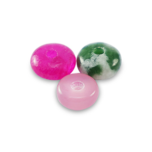 Perline di pietra naturale mix a rondella 4mm multicolore rosa verde