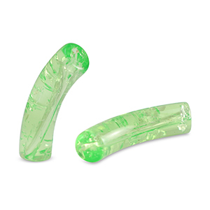 Perline in acrilico tubo con venature verde peridoto