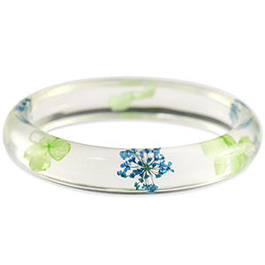 Braccialetti alla moda con fiori secchi verde blu
