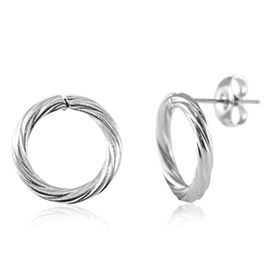 Orecchini in acciaio inossidabile 14mm argento