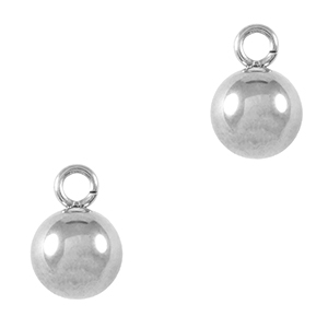 Ciondoli in acciaio inossidabile tondo 6mm argento
