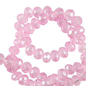 Perline sfaccettate 6x4mm rondella rosa azalea