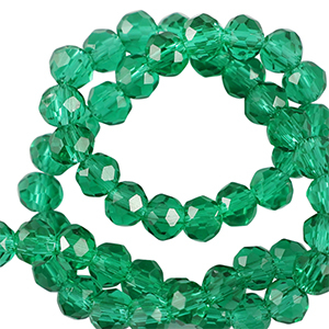 Perline sfaccettate 4x3mm rondella verde eden