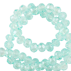 Perline sfaccettate 4x3mm rondella blu turchese chiaro