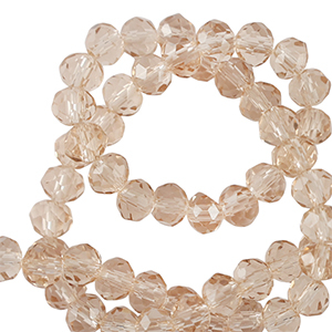 Perline sfaccettate 4x3mm rondella beige ambra
