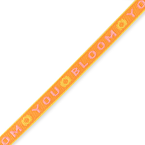 Nastro con testo "you bloom" arancione-viola paisley