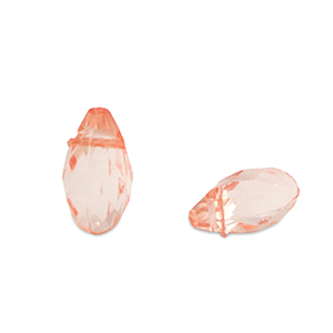 Perline in acrilico goccia rosa salmone trasparente