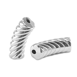 Perline in acrilico tubo spirale argento