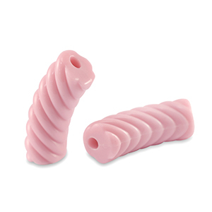 Perline in acrilico tubo spirale rosa chiaro
