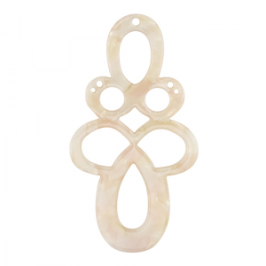 Pendenti in resina barocco bianco perlato-rosa