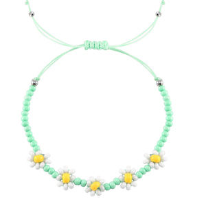 Braccialetti alla moda fiore verde menta-blanco