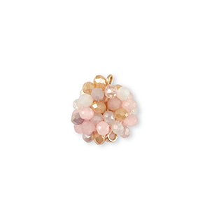 Ciondoli sfaccettati distanziatore 16mm multicolore beige-rosa