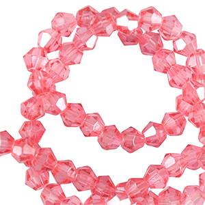 Perline sfaccettate bicone 6mm rosa peonia