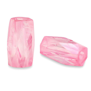 Perline sfaccettate a tubo rosa peonia