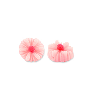 Perline in resina fiore 8mm rosa