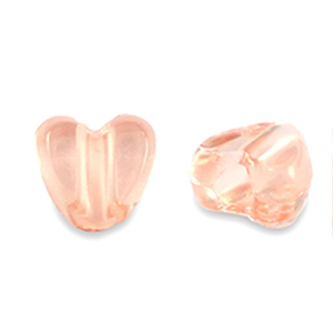 Perline in acrilico cuore trasparente rosa salmone