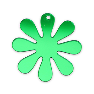 Ciondoli accattivanti fiore 35mm verde kelly metallico