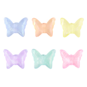Perline in acrilico farfalla multicolore trasparente AB