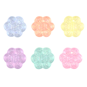Perline in acrilico fiore multicolore trasparente AB