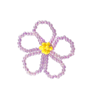 Ciondoli sfaccettati fiore viola-giallo