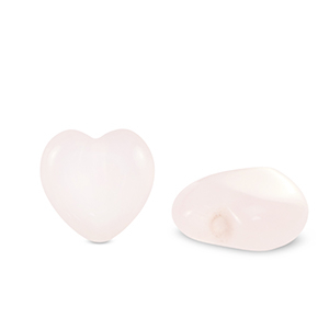 Perline in pietra naturale Quarzo Rosa cuore rosa chiaro