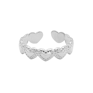 Anelli in acciaio inossidabile cuore argento