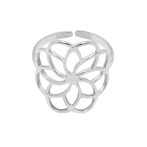 Anelli in acciaio inossidabile fiore argento