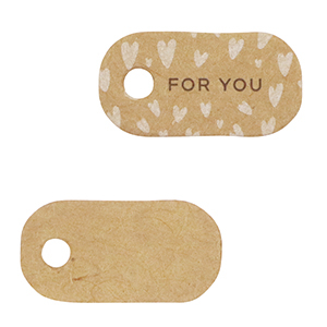 Cartoncini per bigiotteria "for you" marrone
