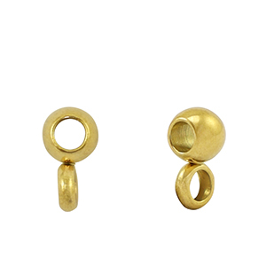 Perline in acciaio inossidabile con anellino 4mm oro
