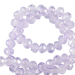 Perline sfaccettate 4x3mm rondella viola malva chiaro