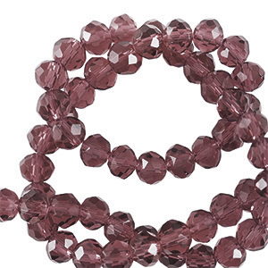 Perline sfaccettate 3x2mm rondella viola melanzana