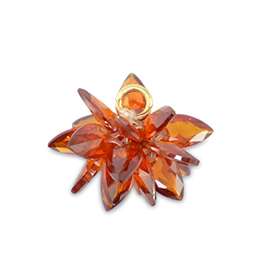 Ciondoli con Zircone fiore arancione arrungginito