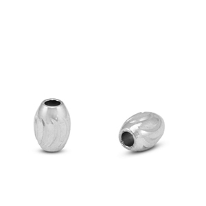 Perline in acciaio inossidabile 4x5mm argento