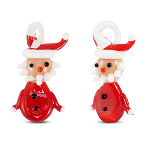 Pendenti di vetro Babbo Natale rosso-bianco