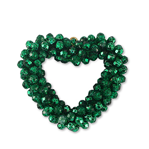 Ciondoli sfaccettati cuore verde fairway
